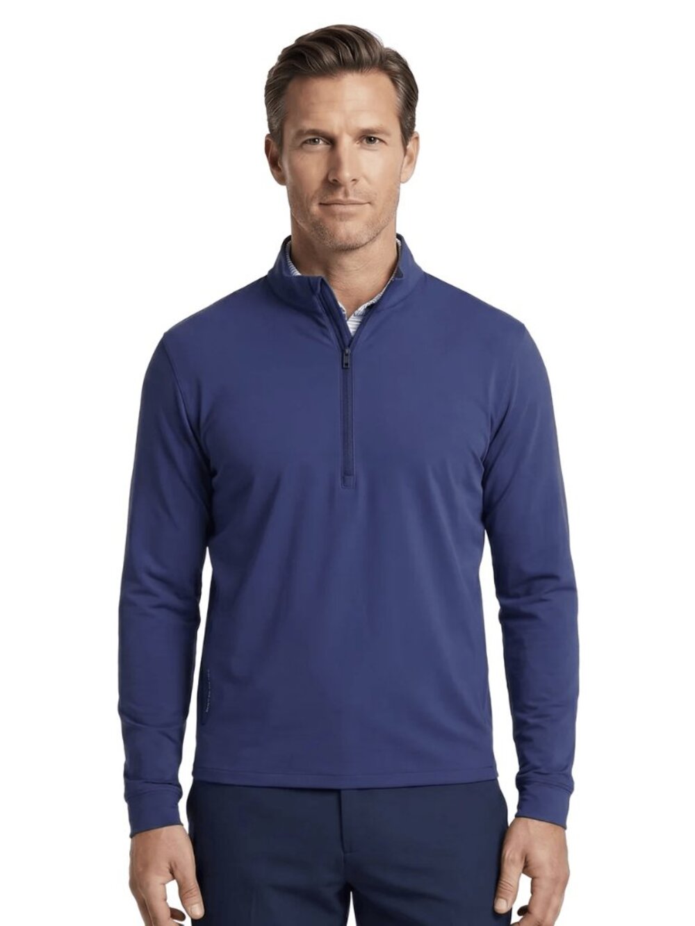 NWT Peter Millar Dunes Half Zip-MS26EZ34:Navy (Large)